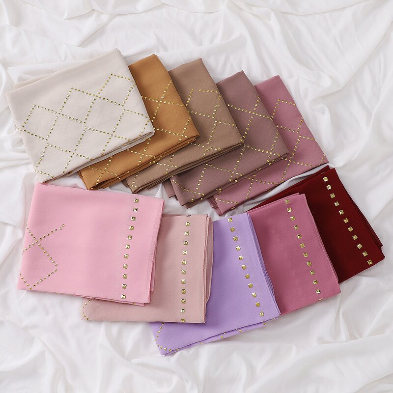 Hijab Factory - 5Pcs Muslim Georgette Hijab Box Set