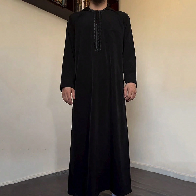 Men's Abaya Factory - Long Sleeve Hooded Islamic Dress