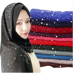 Hijab Factory - Muslim Chiffon Stone Hijab Headscarf