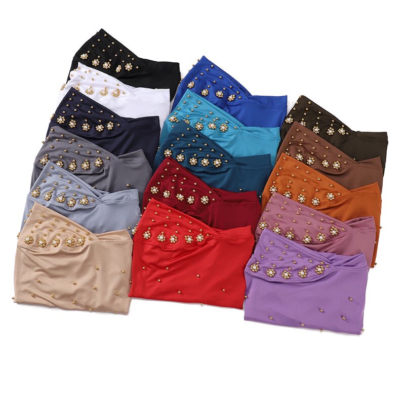 Hijab Factory - Solid Color Muslim Instant Hijab with Pearl