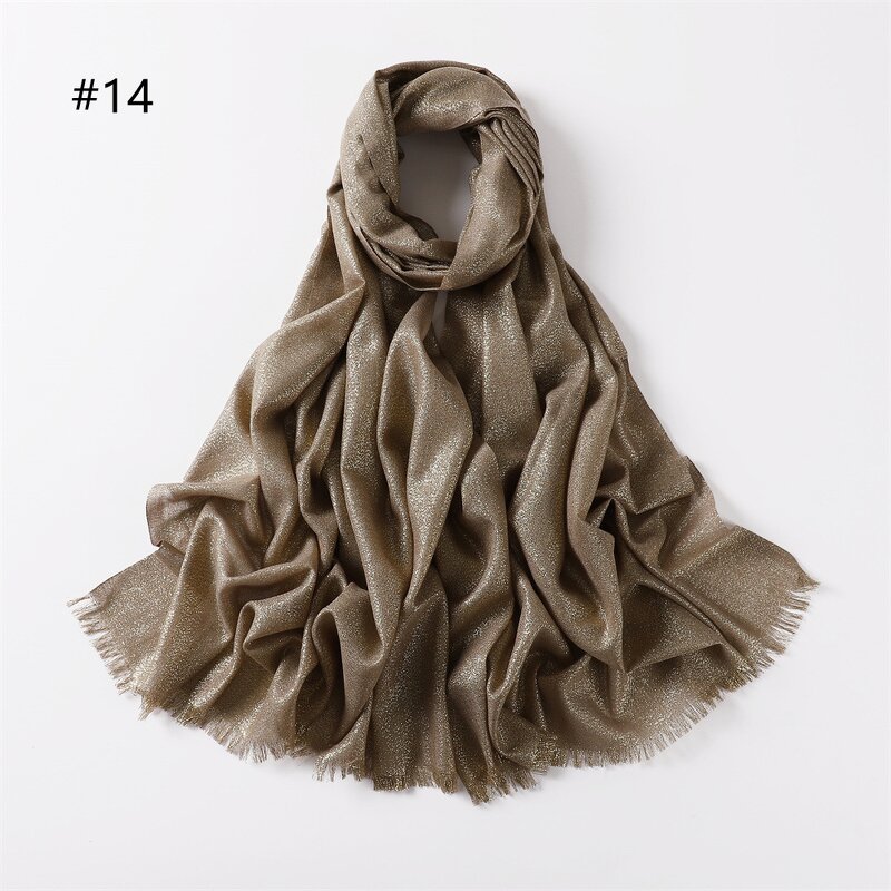 Hijab Factory - Glitter Shiny Plain Long Scarf Shawl