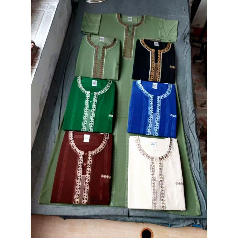 Men's Thobe Factory - Moroccan Short Sleeve Exquisite Embroidery