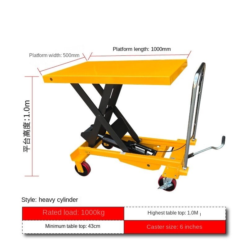Movable Scissor Lift Table Supplier - Custom 150-500kg Hydraulic Hand Lift Platform