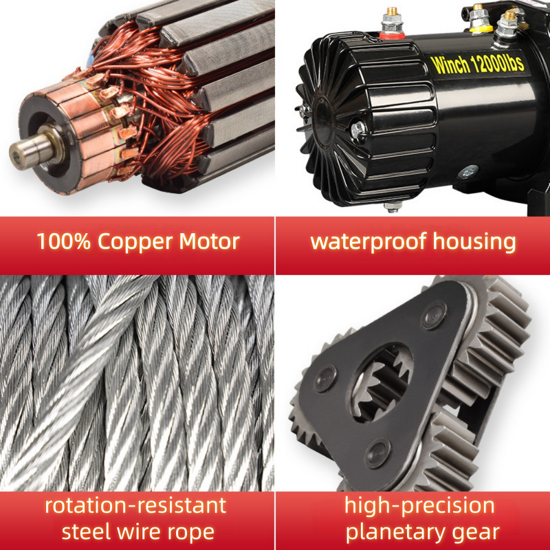 Trailer Electric Winch Manufacturer - 6000Lbs 12V 24V Winch with Remote Control