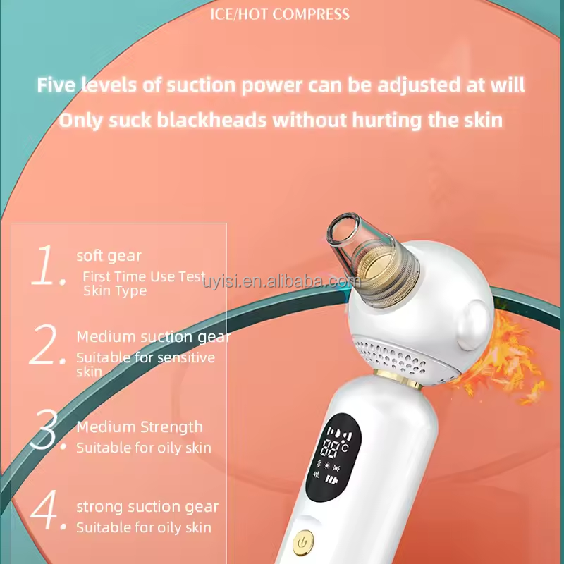USB Plug Home Beauty Instrument Hot Cold Blackhead Remover Vacuum Pore Acne Cleaner Nose Skin Care Device