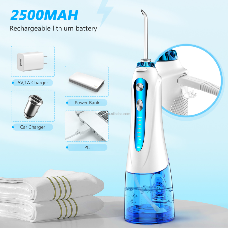 Uyisi Rechargeable Cordless Teeth Care Cleaner Adult Dental Care Oral Irrigator 5 Modes Water Dental Flosser Waterproof IPX7