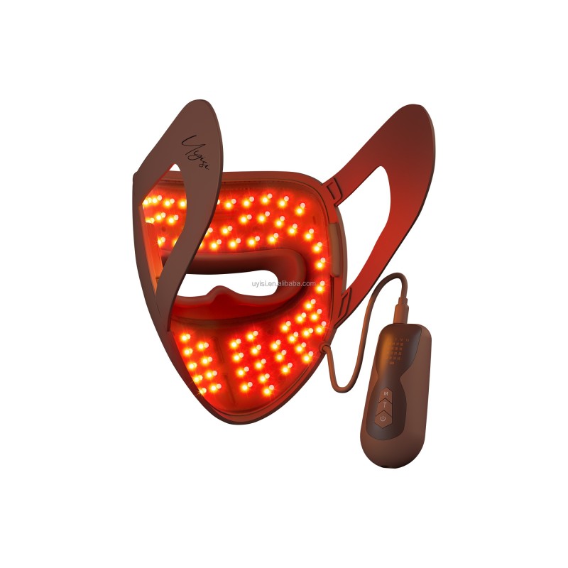 High Quality Soft Silicone Led Face Neck Mask Light Therapy Ergonomic Design for Anti-Aging Skincare at Home and Travel