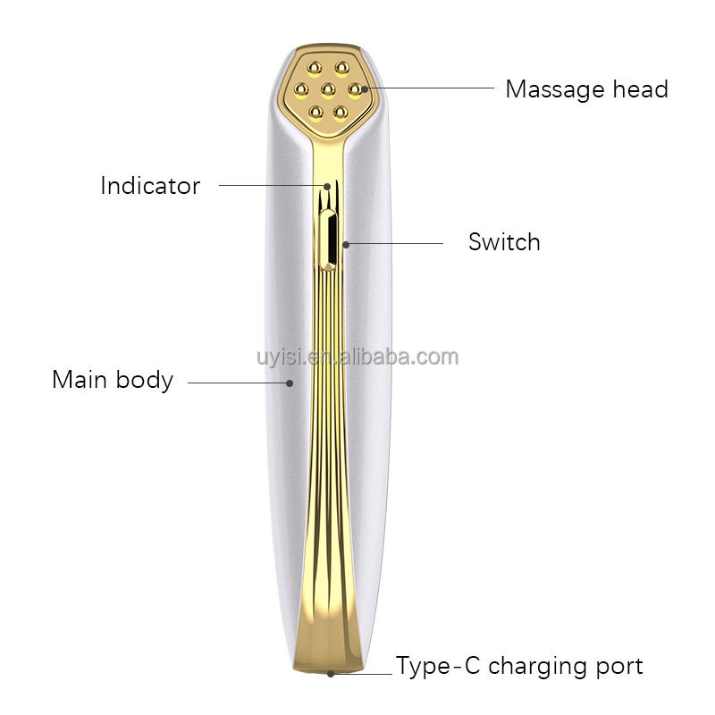 Uyisi Four Color Lights Hand Held Skin Tightening Lifting Skin Care Anti Aging Ems Facial Homeuse Rf Massage Beauty Pen Device