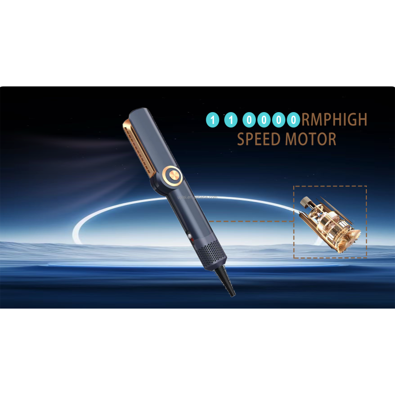 Uyisi Dual Voltage Hair Dryer Straightener LCD Display Ceramic Plate Quick Blow Drying Wet Dry Use Negative Ion Function