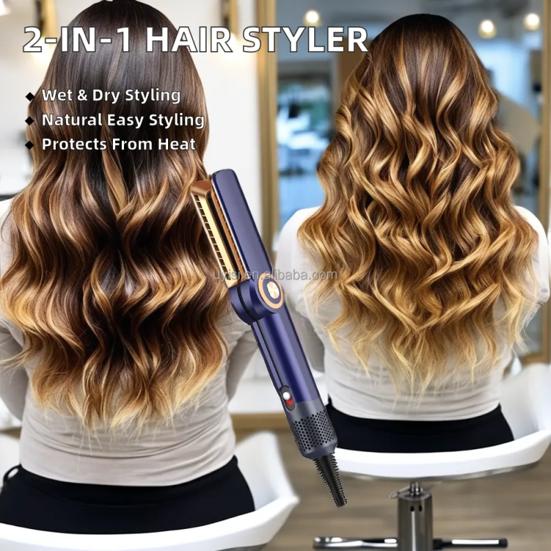 New Arrived High Speed Hot air Blow Dryer Hair Straightener Drying Air Styler Hot air Flat Iron Straightener with Blow Dryer