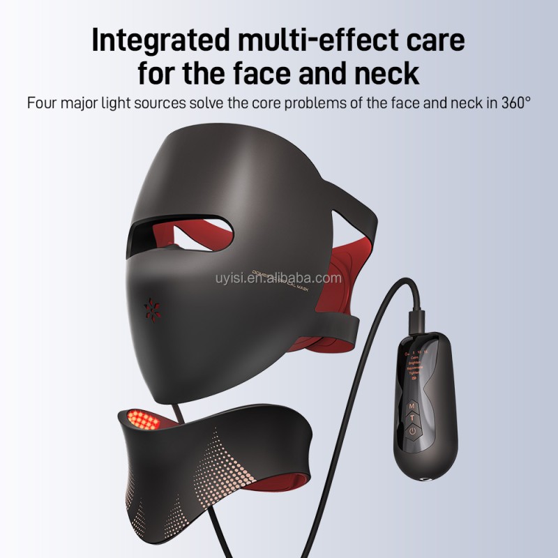Uyisi 9D Infrared Therapy LED Soft Silicone Face Mask Anti-Aging Acne Rejuvenation Facial Beauty Equipment for Home Use