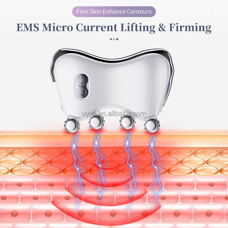 Uyisi Microcurrent Machine 5 Color LED Lights Heat Therapy Guasha Electric Face Massager Winkle Remover for Beauty Care at Home