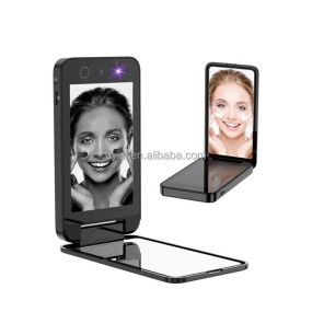 2025 New Arrival UV Makeup Mirror with LED 3X Magnification Camera Handheld Travel Mirror for Sunscreen Test on Face & Hands