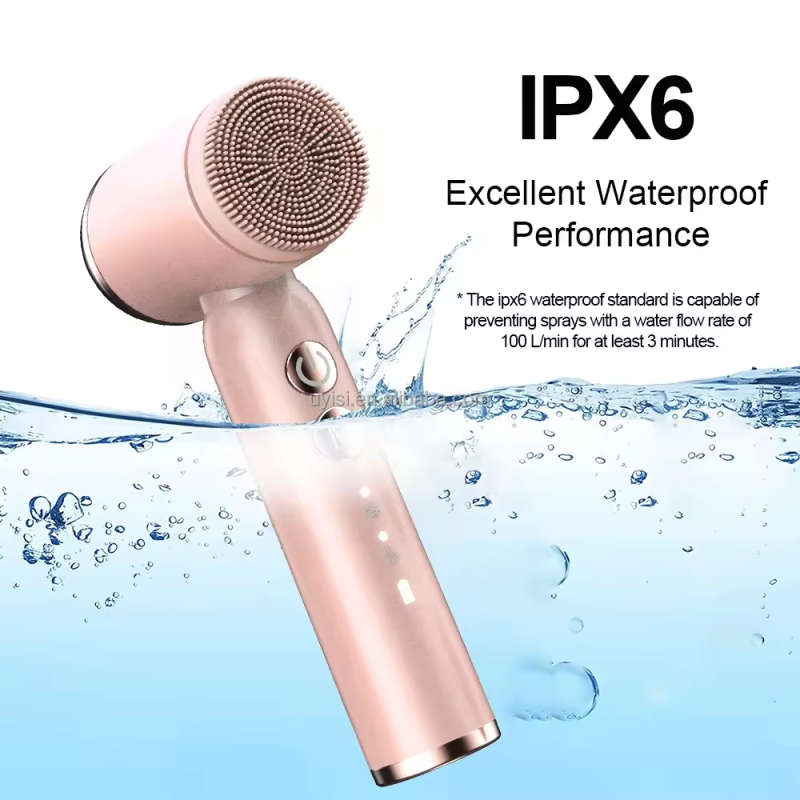Uyisi Portable Silicone Electric Face Brush Cleaner IPX6 Waterproof Sonic Massager Spin Roller Targeted for Facial Cleansing