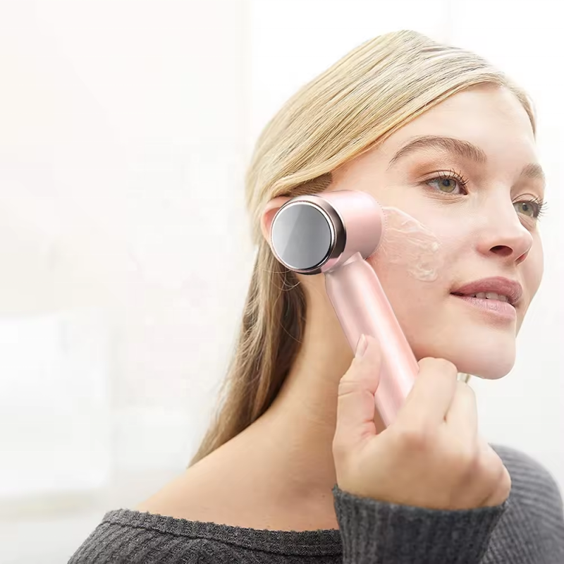 Portable Rechargeable Electric Facial Deep Cleansing Spin Brush 6 Heads Hot Cold Compress Massage Waterproof Face Wash Skin Care