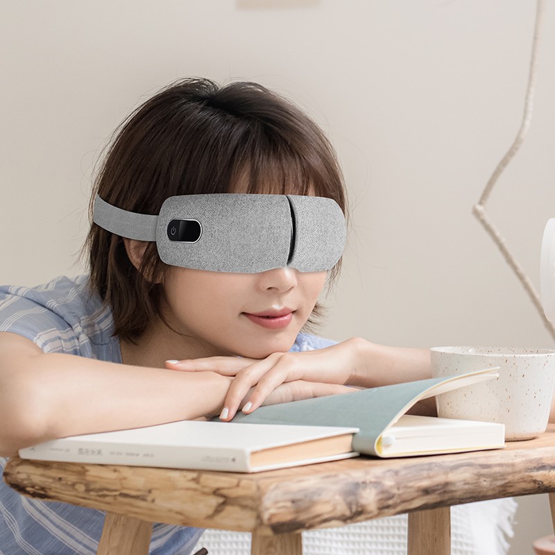 Uyisi Upgrade Smart Eye Massager with Heat and Music Portable Wireless for Home/Office Relieve Eye Fatigue and Improve Sleep