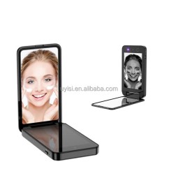2025 Hot Selling UV Camera for Sunscreen Test UV Make up Mirror with Touch Sensor Small Vanity Cosmetic Mirror