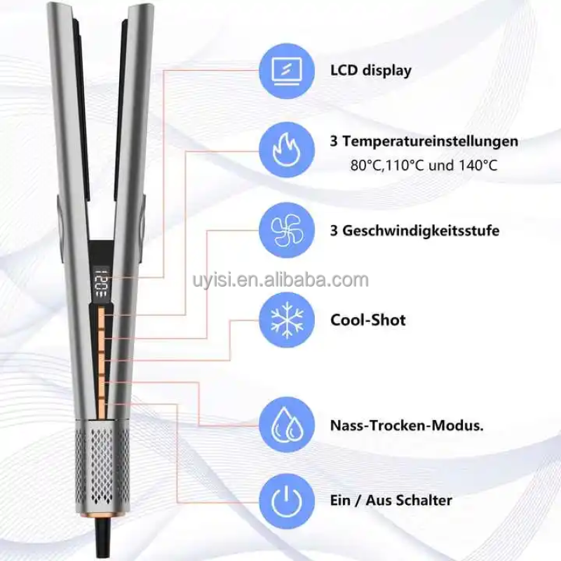 Multi Wet and Dry Dryer and Airstraightner Airstyler Reverse air Ionic Vacuum Flat Iron Hair Straightener