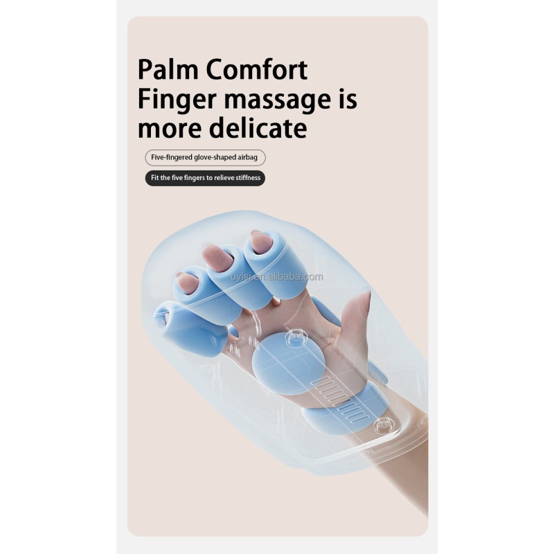 Uyisi  Ergonomic Handheld Massager  with Heat and Air Compression   Three Modes   Finger Zoning