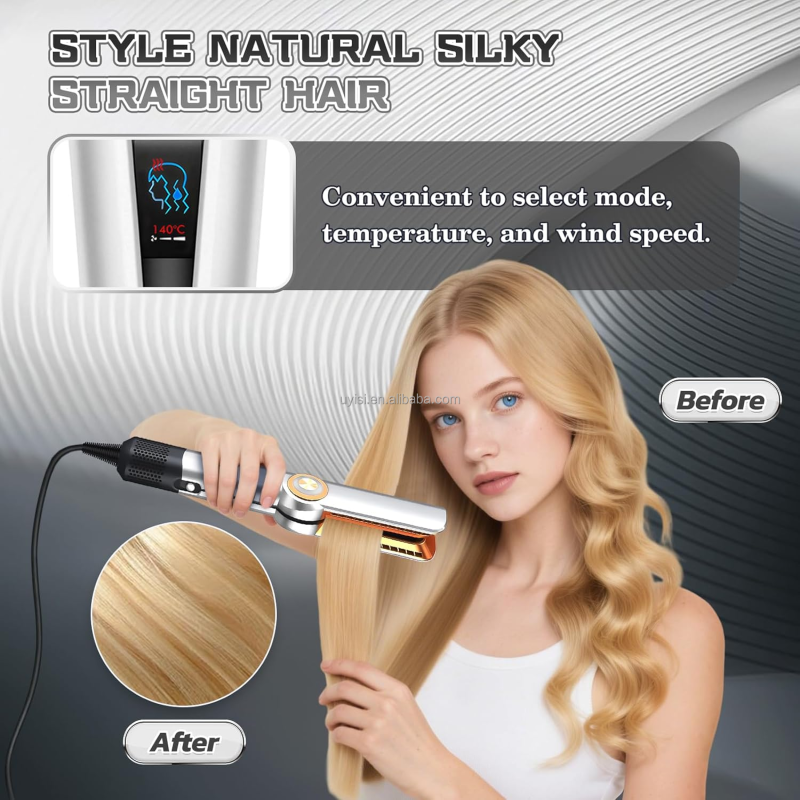 Uyisi New Dual-Use Dry Wet Hair Care Electric High-Speed High-Power Titanium Plate Hair Straightener LCD Wet Dryer for Household