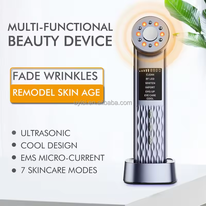 7-in-1 True Beauty Glow Device Red Light Therapy & Facial Massager for Face Neck Lifting & Firming Skincare Tool with USB Plug