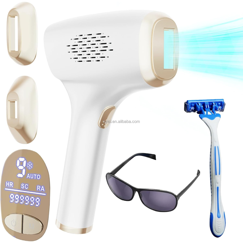Quartz Lamp 9 Energy Levels 2 Control Modes Home Use Laser Hair Removal Device 999,999 Flashes IPL Cool for Women's Body Facial