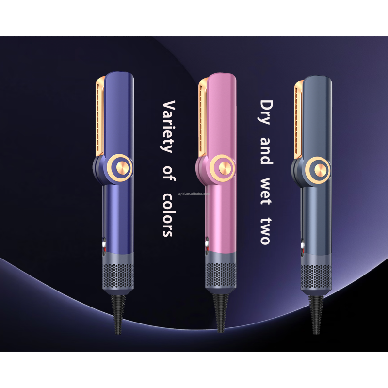Uyisi Dual Voltage Hair Dryer Straightener LCD Display Ceramic Plate Quick Blow Drying Wet Dry Use Negative Ion Function