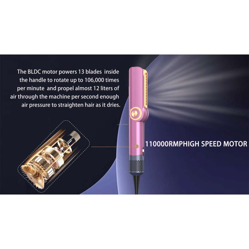 Uyisi Electric 2-in-1 High-Speed Hair Straightener and Dryer Ceramic Plate Temperature Display Works for Dry or Wet Hair