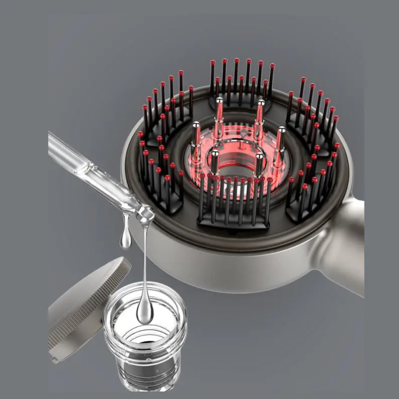 2024 Newest EMS Micro Current Red Light Therapy Scalp Vibration Massager Brush Electric Hair Growth Scalp Oil Application Comb