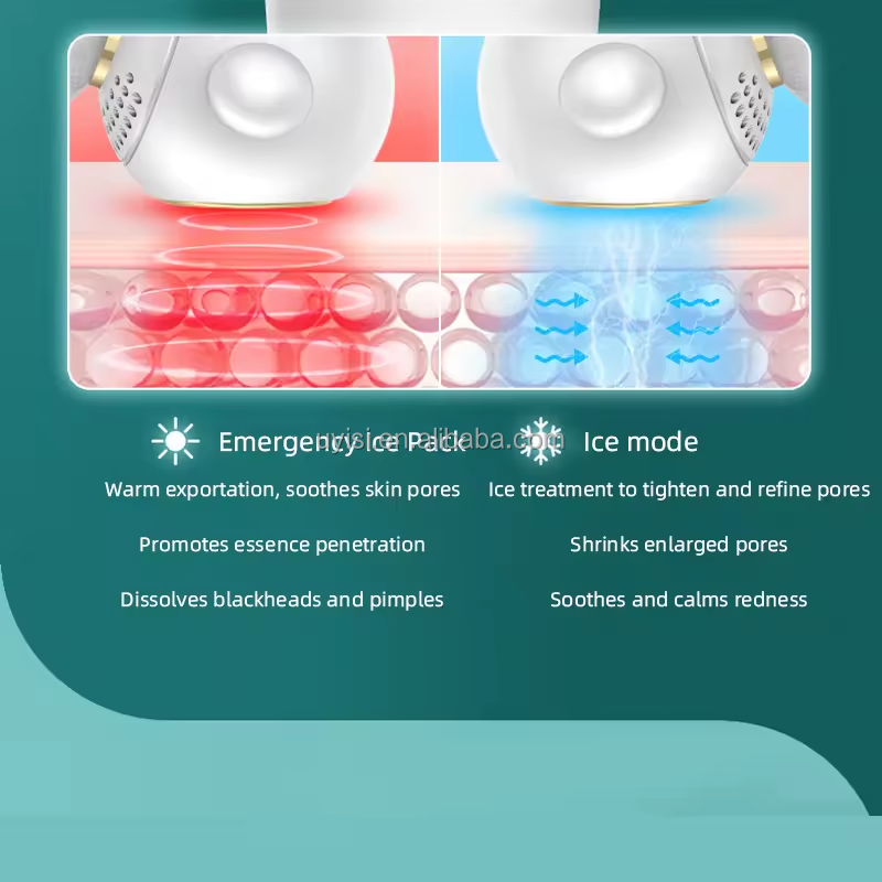 Home Use Face Skin Care Beauty Device Pore Acne Vacuum Cleaner Heating Cool Electric Hot and Cold Blackhead Remover Vacuum