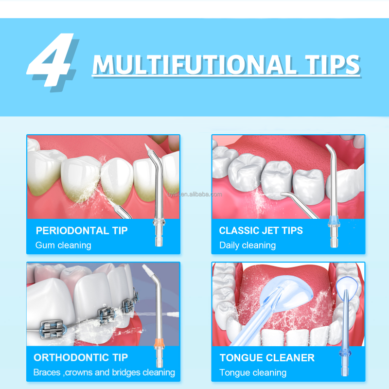 Water Dental Flosser Cordless for Teeth Cleaning 5 Modes Oral Irrigator Rechargeable Portable IPX7 Waterproof Powerful Battery