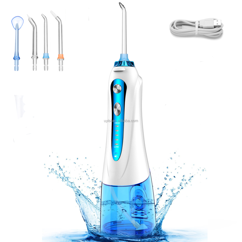 Water Dental Flosser Cordless for Teeth Cleaning 5 Modes Oral Irrigator Rechargeable Portable IPX7 Waterproof Powerful Battery