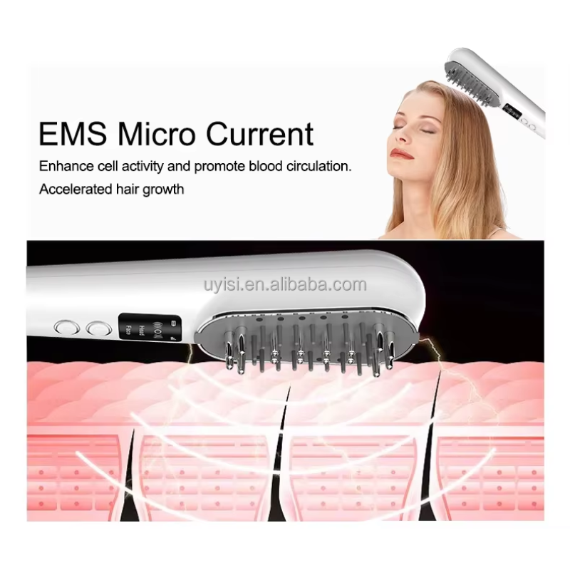 2-in-1 Infrared LED Light Therapy Laser Comb Electric Power Source Hair Growth Head Massager for Men and Women