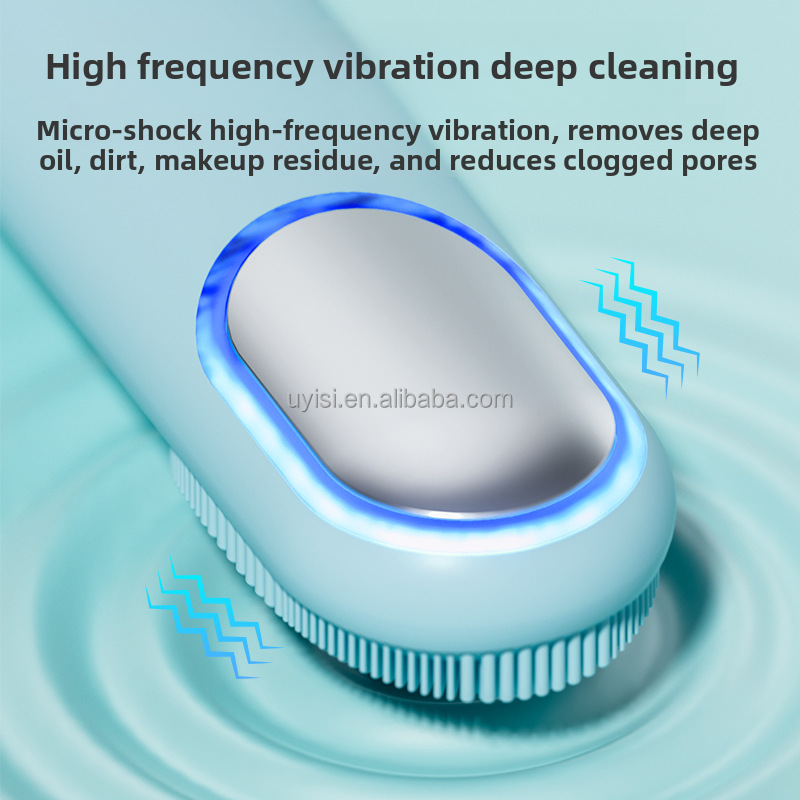 New Arrival Handheld Electric Silicone Exfoliating Facial Skin Care Tool Blackhead Remover Hot Cold Vibration Cleansing Brush