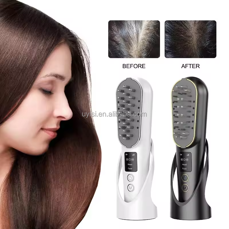 2-in-1 Infrared LED Light Therapy Laser Comb Electric Power Source Hair Growth Head Massager for Men and Women