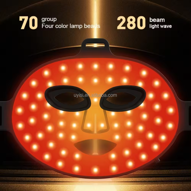 Uyisi 20245 LED Light Therapy Facial Beauty Mask 8 Color LED Face Mask with 450nm 590nm 630nm 850nm 4 Wavelengths RF Type