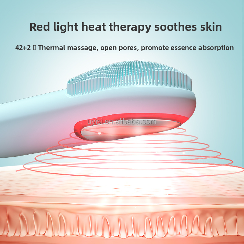 Uyisi Hot Cold Silicone Facial Cleansing Brush Deep Cleaning Makeup Remover Tool Vibration Massage Household Facial Cleanser