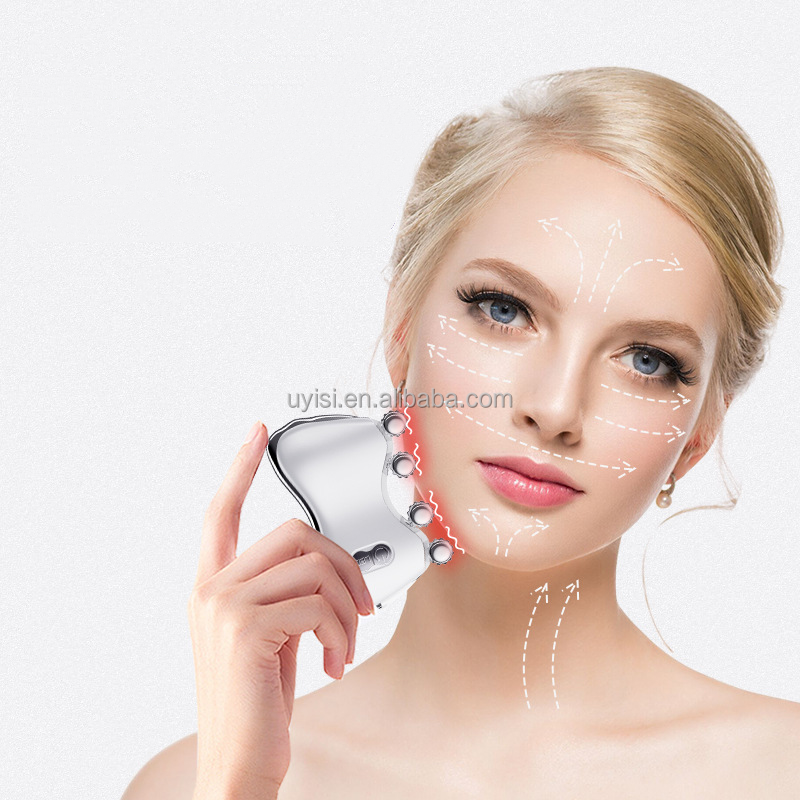 Uyisi Microcurrent Machine 5 Color LED Lights Heat Therapy Guasha Electric Face Massager Winkle Remover for Beauty Care at Home