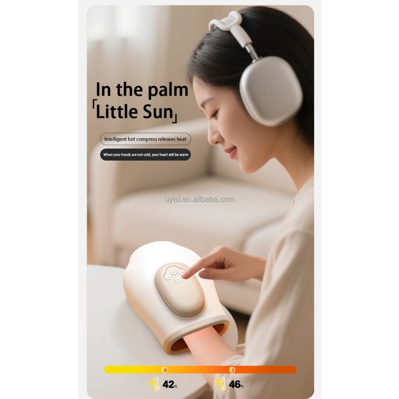 Uyisi  Ergonomic Handheld Massager  with Heat and Air Compression   Three Modes   Finger Zoning