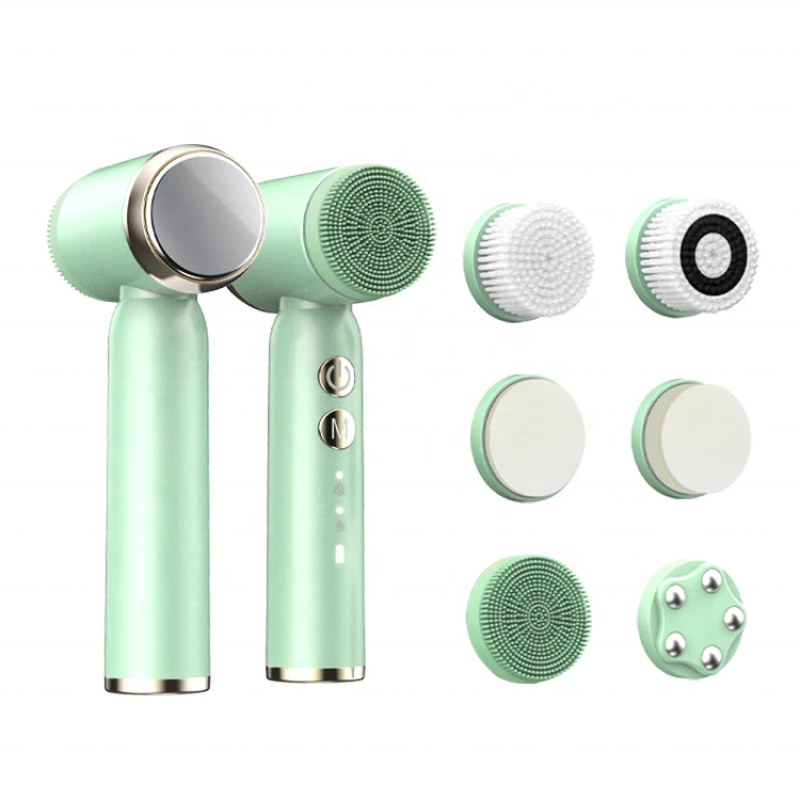 Waterproof Rechargeable Electric Facial Spin Brush 6 Heads Deep Pore Cleansing Hot/Cold Compress UK Skin Tightening Skin Care