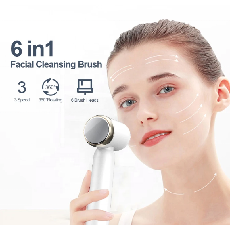 Women's Multifunctional Electronic Spa Skin Cleaning Brush Electric Rotating Facial Cleanser Skin Tightening Rejuvenation