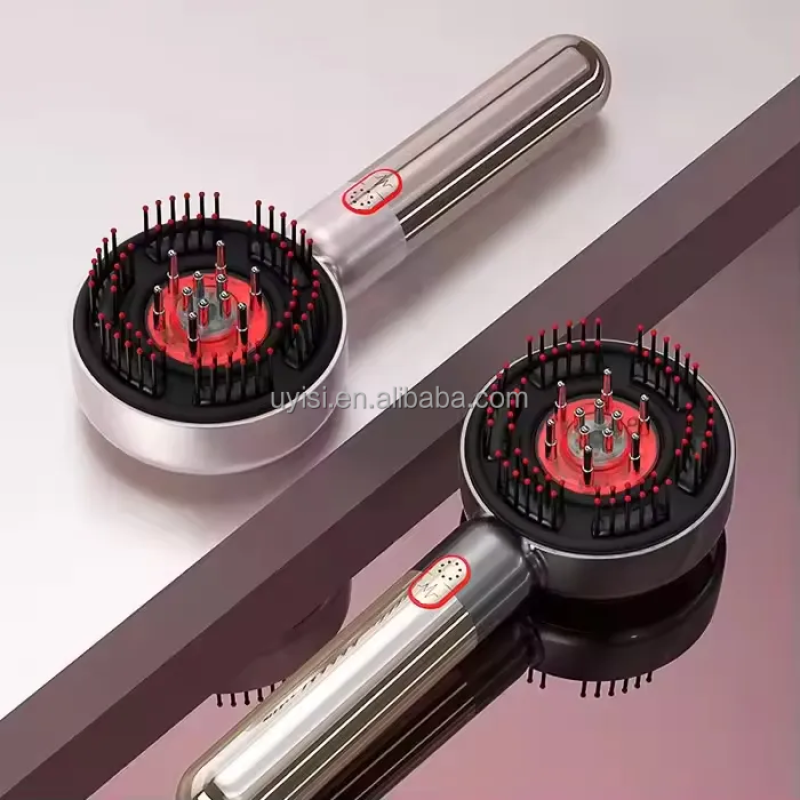 Hot Selling Rechargeable Electric Comb Waterproof Micro Vibration Head Hair Brush Red Light Heating Treatment for Household Use