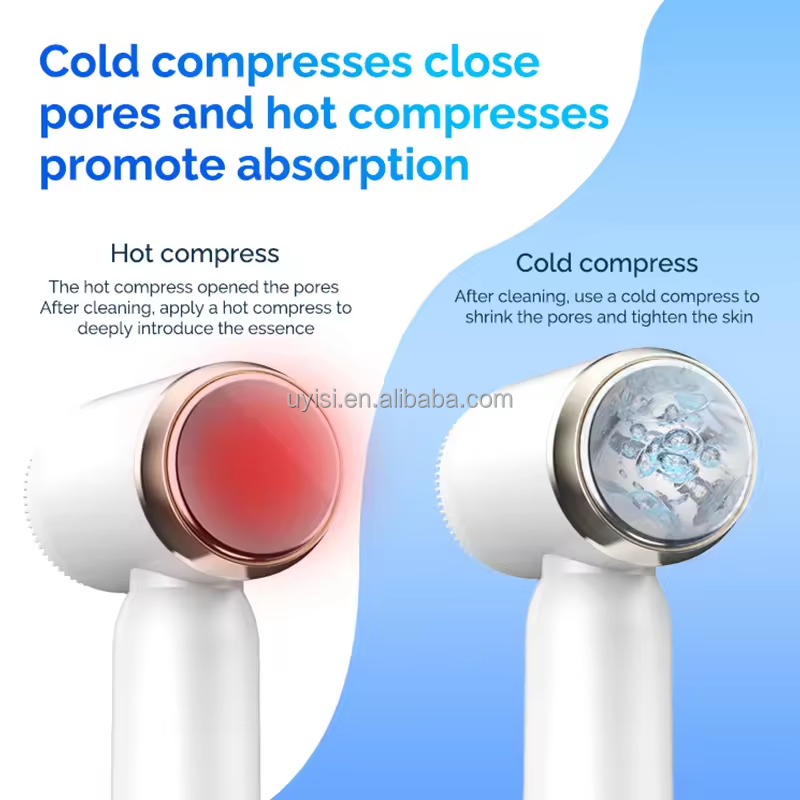 Uyisi Portable Silicone Electric Face Brush Cleaner IPX6 Waterproof Sonic Massager Spin Roller Targeted for Facial Cleansing