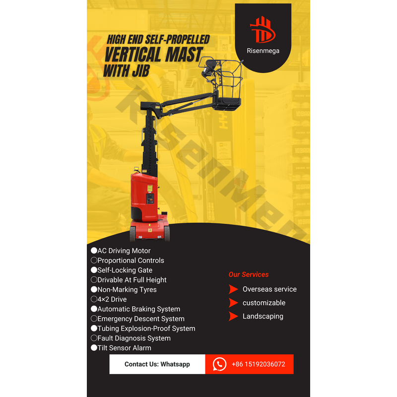 Lift Platform Manufacturer - OEM Self Propelled 4x2 Drive 200KG with JIB Arm