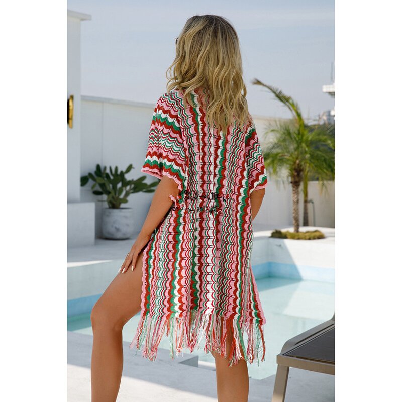 Bikini Cover up Factory - Plus Size Color Blocked