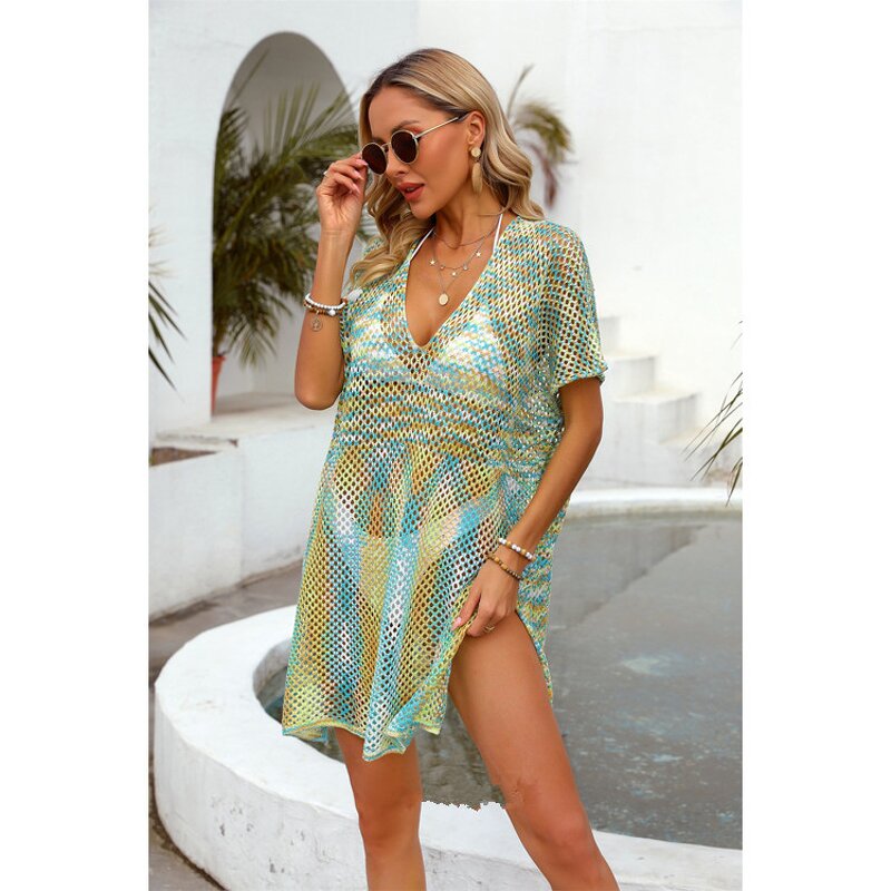 Bikini Cover up Factory - Rainbow Patchwork Loose