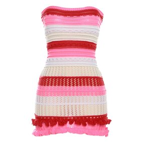 Knit Dress Factory - 2024 One Shoulder Colorful