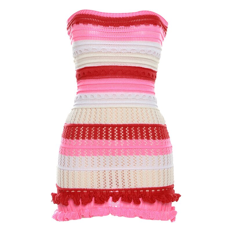 Knit Dress Factory - 2024 One Shoulder Colorful