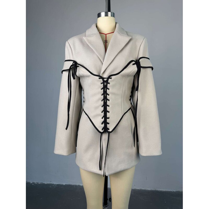 Tweed Blazer Factory - Belted Waist Office Spring