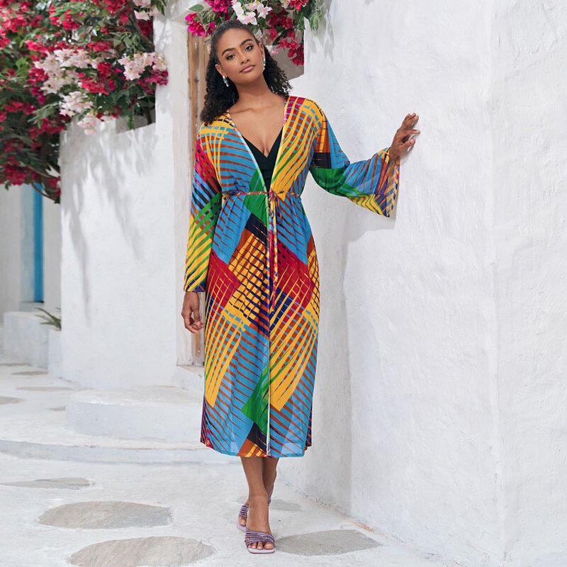 Beach Cover up Factory - Wholesaler Gauze Leopard